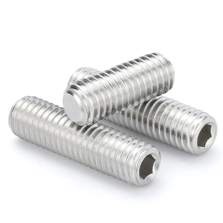 M2 M2.5 M3 M4 M5 M6 M8 M10 DIN913 Stainless Steel Headless Grub Screws Hex Socket Set Screws with Flat Point
