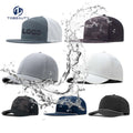 Waterproof Performance Flat Brim Trucker Baseball Cap Contrast for 5-6 Panel Dad Hat with Laser Hole Running Trucker Cap