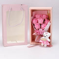Cheapest 7 Rose Bouquet With Daisy Flowers Hand Made Soap Rose Flowers in Gift Box With Bear