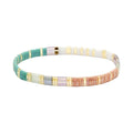 2025 Hot Selling Boho Chic Unisex Miyuki Tila Beaded Stretch Bracelet Gold for Beach Wedding Handmade Women's Stretch Gift