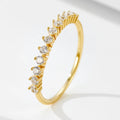 Wholesales Classic Style Half Round Exquisite Zircon Arrangement  925 Sterling Silver Ring for Woman Jewellery