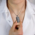 Fashion Jewelry Stainless Steel Two Parts Custom Photo Men Pendant Necklaces Cubic Diamond Pendant Necklaces Charm for Dad Gift