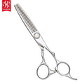 SG-613 Japan 440C Mirror Polished 61HRC Hardness Handmade Thinning Scissors 6.1inch 25 Teeth Trimming Texturizing Scissors 35%