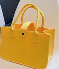 Fashionable Office Essential File Organizers Square Felt Fabric Bag with Handles