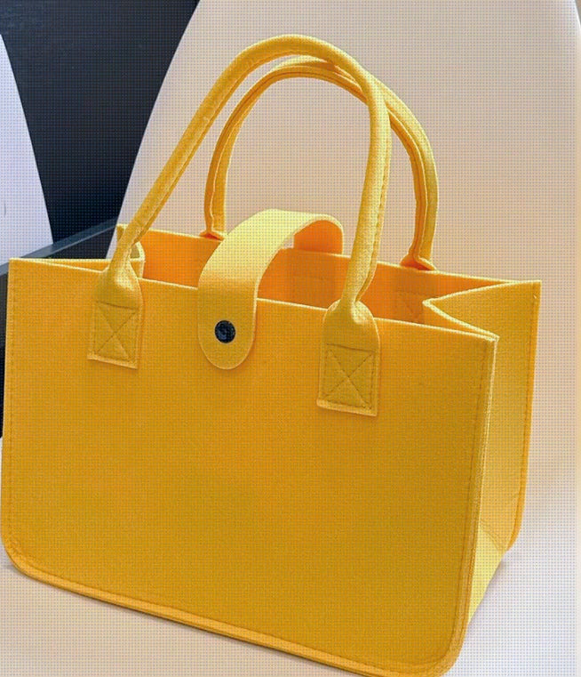 Fashionable Office Essential File Organizers Square Felt Fabric Bag with Handles