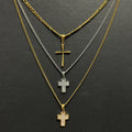 Dainty PVD 18k Gold Crucifix Necklace Christian Infinity Cross Pendant Layered Necklace Mother of Pearl Cross Necklace for Women