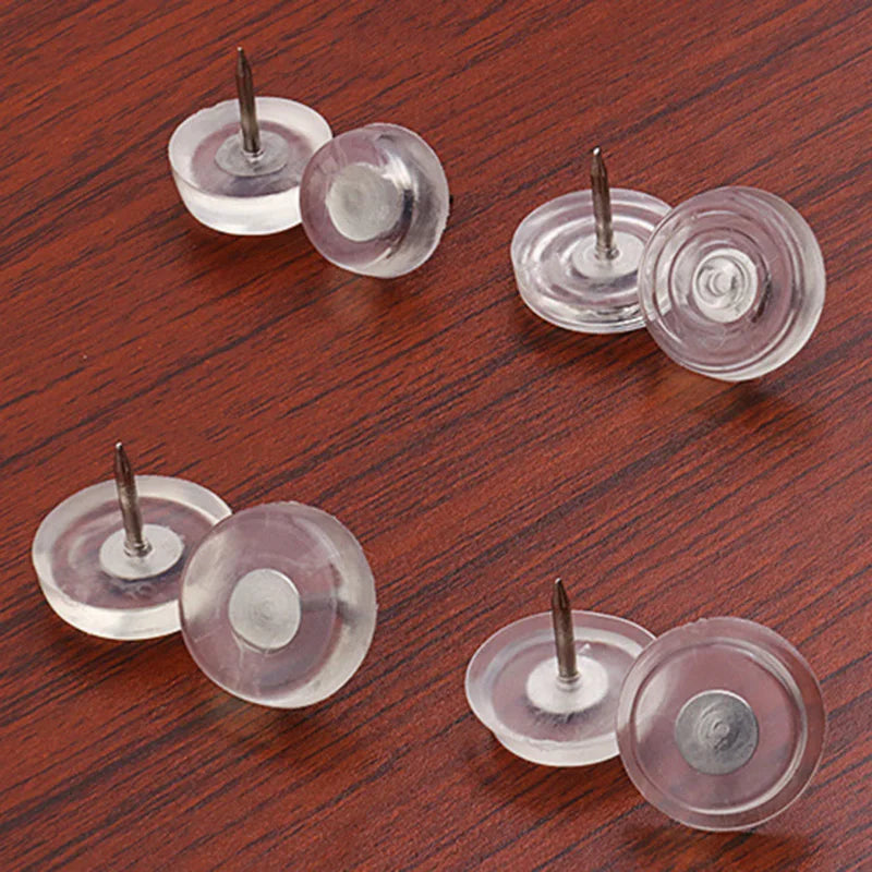 Non Skid Furniture Tacks Thickened Clear Plastic Nail Floor Protectors for Table and Chair Feet Durable Head with Pin