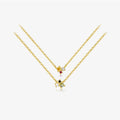 FUAMAY Fashion 18K Gold Plated 925 Sterling Silver Colorful Trio Necklace Women Classic Colorful Zircon Birthstone Charms