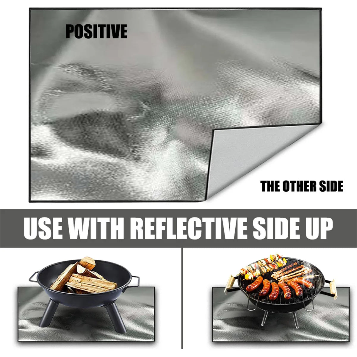Fire Pit Mat Square Fireproof Mat Deck Fire Protector Pad for Outdoor BBQ Grill Pat
