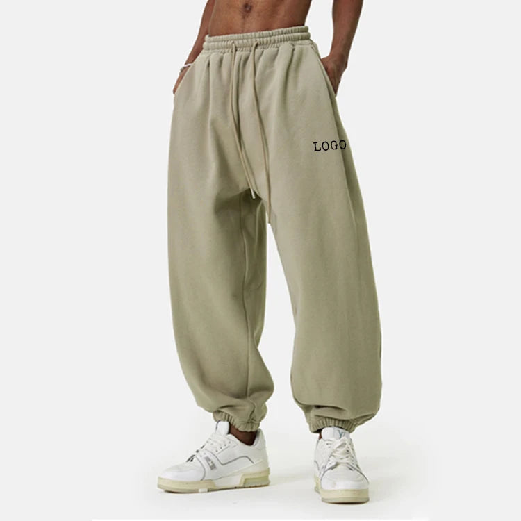 Unisex Oversized Jogger Sweatpants Elastic Waist Drawstring Fleece Pants Casual Loose Fit Streetwear Bottoms for Women and Men