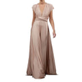 Convertible Metallic Bridesmaid Dress Women Strapless Wrap Maxi High Slit Breathable Eco-Friendly Natural Waist Evening Party MegaBDM