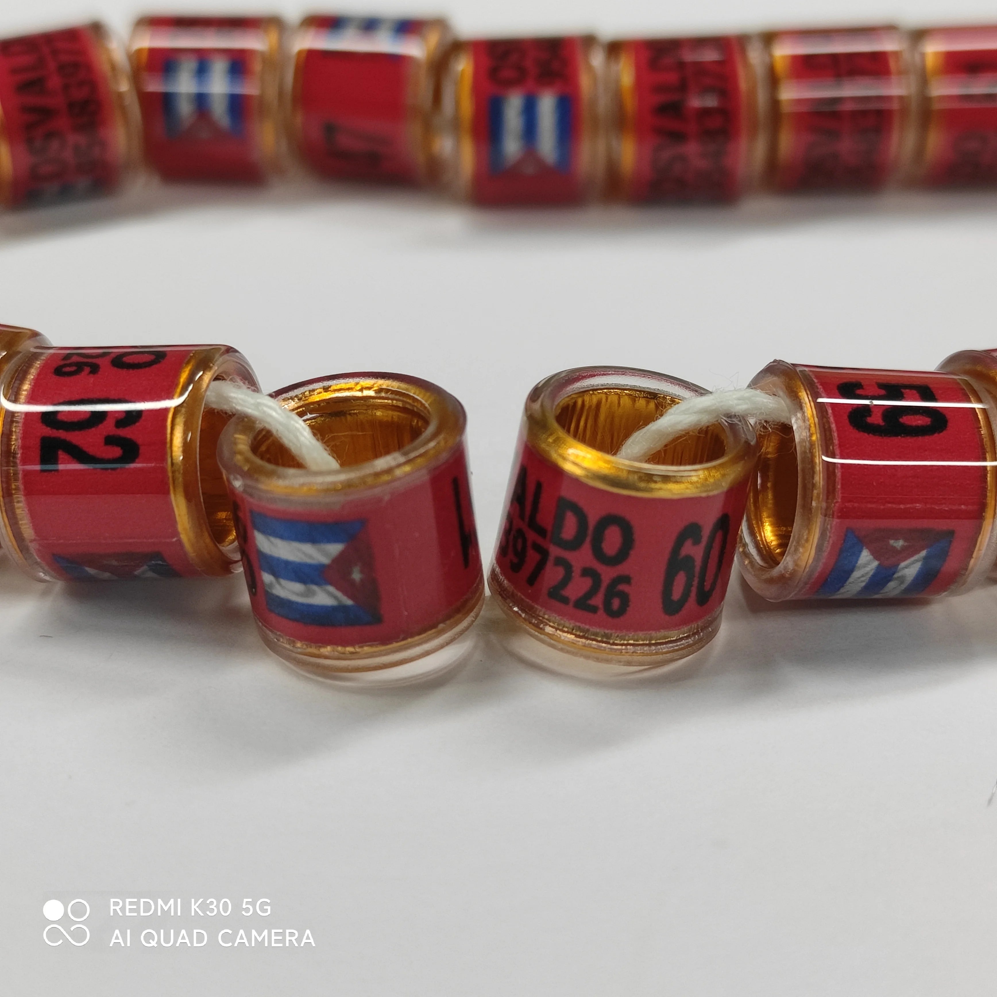 Pigeon Rings for Racing Birds Aluminium Plastic Leg Bands with Color 185C Red Foot Band for Pigeon Clubs and Lofts
