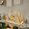 New Trend Wooden Christmas Scene Candleholders Popular Home Decor for Christmas Factory Wholesale