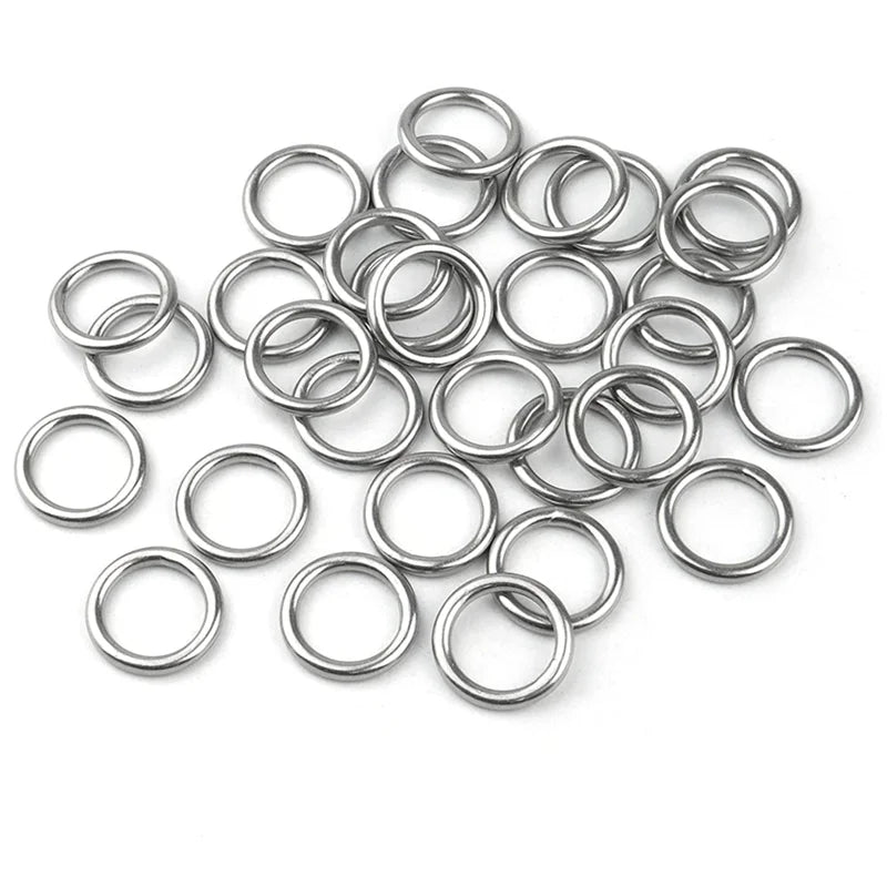30 PCS Smoothing Welded Zinc Alloy Sliver Round O-Ring Welded  for Camping Belt Dog Leashes Luggage Accessories