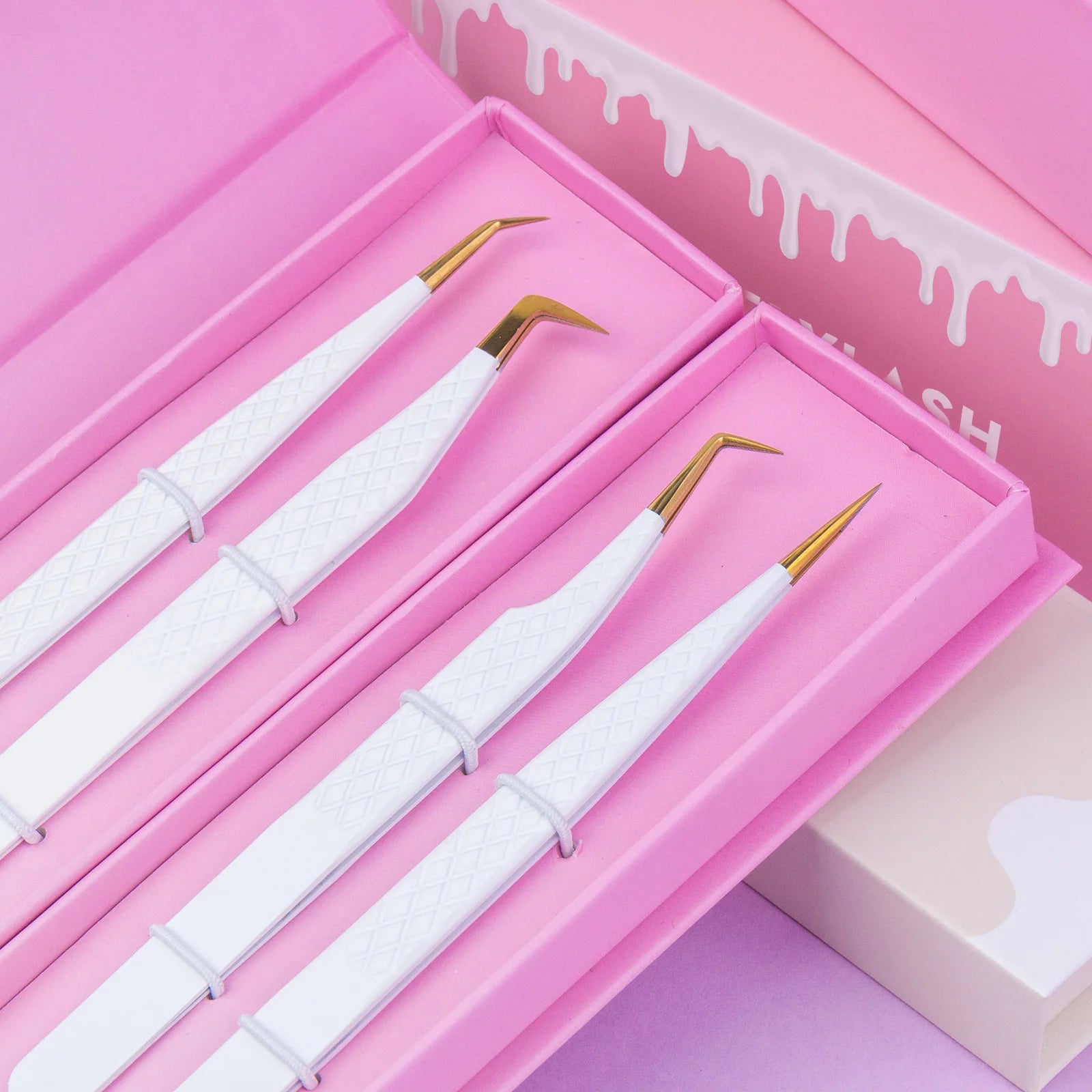 Comelylash Black-Gold Eyelash Extension Tweezers Private Customized Own Logo Stainless Steel OEM Pointed Nano Fiber Tip Tweezer
