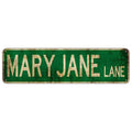 Custom Mary Jane Lane Street Sign Vintage Rustic Retro Gift Home Wall Decor Novelty Man Cave Metal Aluminum Sign