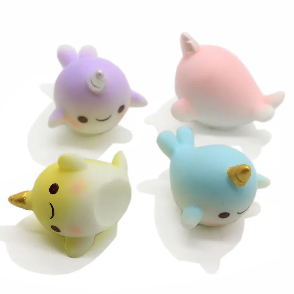 Kawaii Narwhal Dolphin Cartoon 3D Resin Miniature Art Supply DIY Craft Scrapbooking