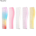 Wanmei Wholesale Hair Salon  Bend the Comb Electroplating Process Detangler Hair Comb Large Wide Tooth Comb for Haircuts