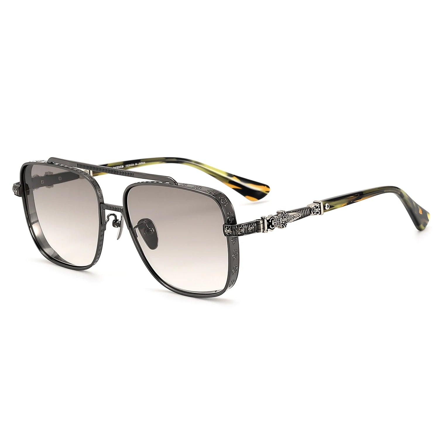 Premium High-End Titanium Sports Sunglasses Luxury Brand Pilot Sun Glasses Unisex Gold Tea Frame Colors Fashionable Sunglasses