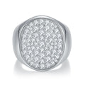 Moissanite Man Pave Ring S925 Silver Ring White Gold Plated Engagement Moissanite Ring