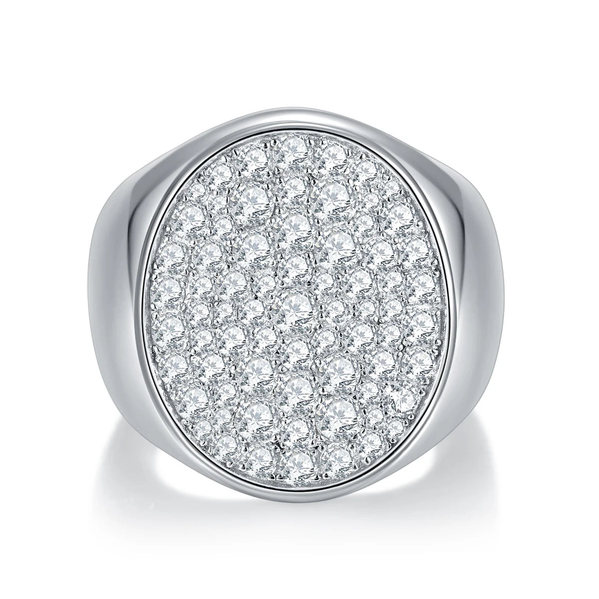 Moissanite Man Pave Ring S925 Silver Ring White Gold Plated Engagement Moissanite Ring