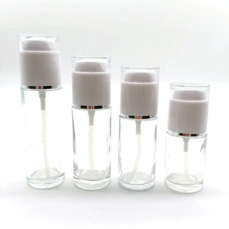 30ML 40ML 50ML 60ML Glass Cosmetic Bottle with Pump for Skin Care Lotion