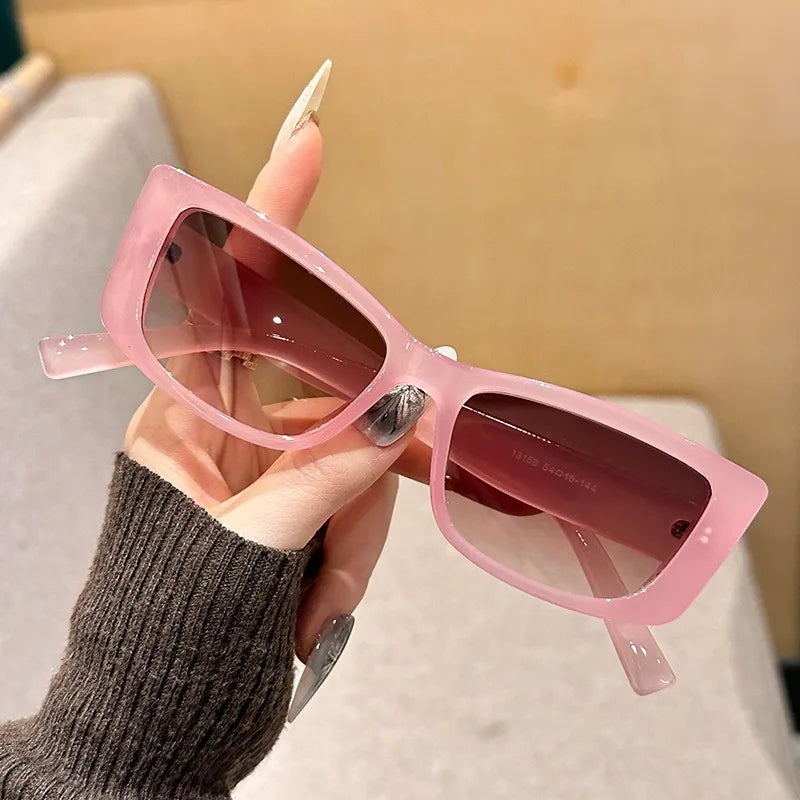2025 Ladies Fashion Classic Vintage Small Frame Sunglasses Men Retro Wide Narrow Y2k Futuristic Uv400 Sunglasses