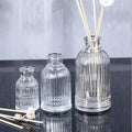 Household Transparent Fireless Aromatherapy Glass Bottle Simplified Flower Bottle Vertical Striped Expanded Fragrance Bottle
