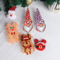 KUACHI Wholesale Christmas Claw Clip Hair Winter Santa Claus Gingerbread Man Hair Claw Cute Cartoon Animal Elk Hair Claws