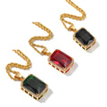 Handmade Stainless Steel Zircon Pendant Necklace Bamboo Women Fashion Gold Plated Hip Hop Engagement Wedding Jewelry