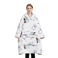 Christmas Hoodie Blanket Free Sample Fleece Sherpa Wearable Sweatshirt Women Men Customize Print TV Hooded Blanket