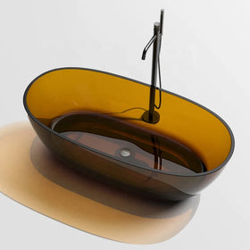 Italian Luxury Crystal Clear Resin Bath Tubs Transparent Solid Surface Resin Freestanding Bathtubs
