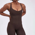 Corset Bodysuit Removable Pads Seam Lines Curves Deep V Back One Piece Tummy Control Adjustable Straps Training Yoga Bodysuit