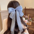 New Fashion Bowknot Hair Barrettes Organza Hair Pin Metal Spring Clip Large Bow Ribbon Hair Accessories for Women