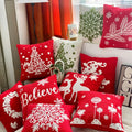 Merry Christmas Deer Snowflake Cushion Cover Headrest Pillow Case Christmas Tree Sofa Home Decoration Plush Pillow Cover