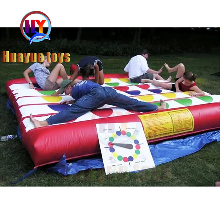 HUAYUE Kids & Adults Outdoor Inflatable Twister Sport Game Portable PVC Carnival Games for Team Building Games