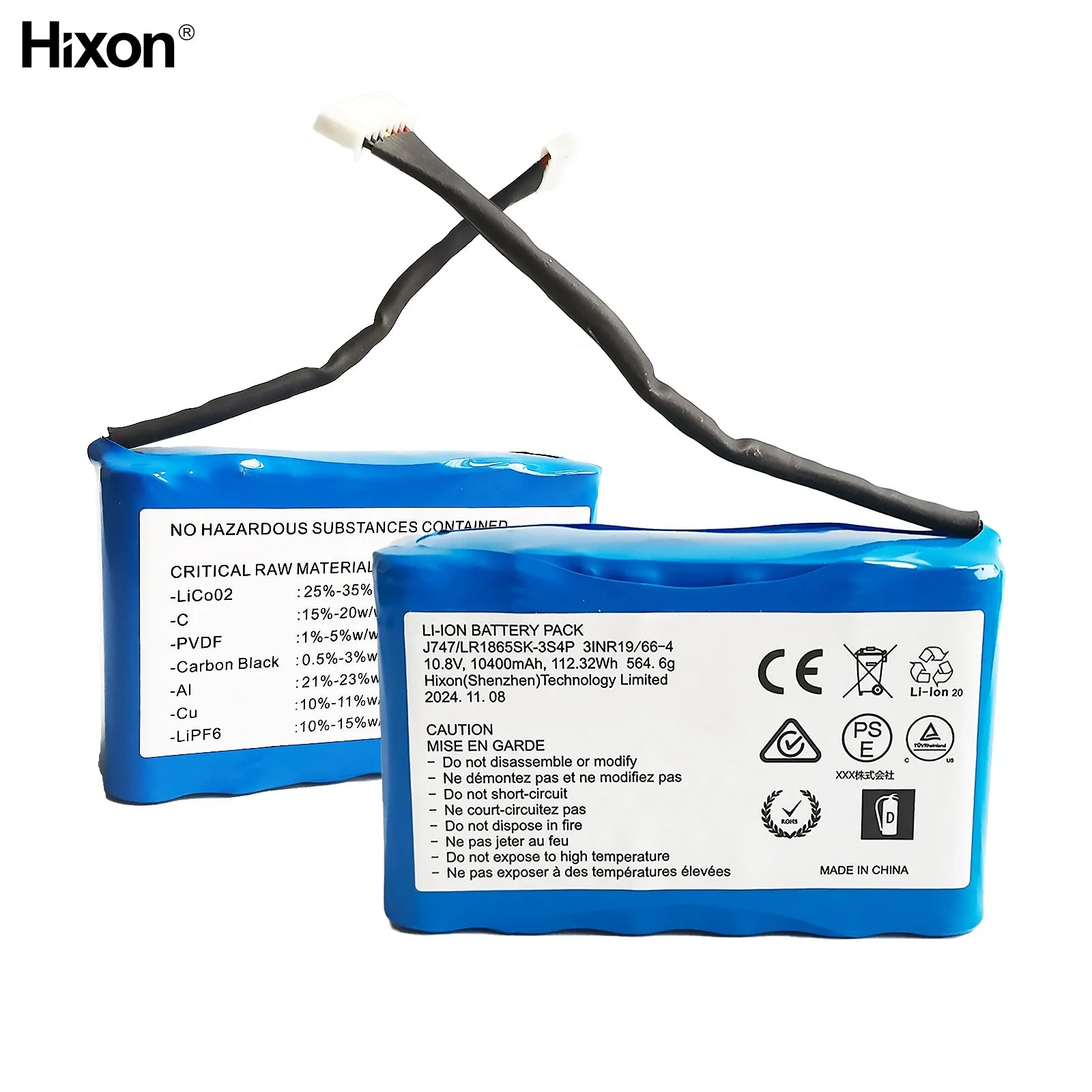 Hixon J747/LR1865SK-3S4P Lithium Battery Pack 10.8V10400mAh 112.32Wh Replacement Battery for Guitar Amplifier