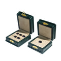 FORTE Luxury Green Gemstone Display Box Set Real Leather Jewelry Boxes for Storing and Presenting Diamonds and Gemstones