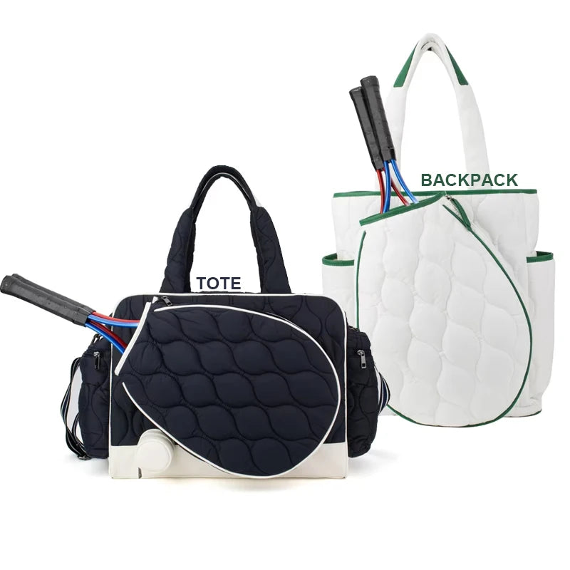 New Arrival Luxury Women Custom Gym Badminton Pickleball Paddle Racket Bag Quilted Puffer Tennis Luggage Padel Bag and Backpack
