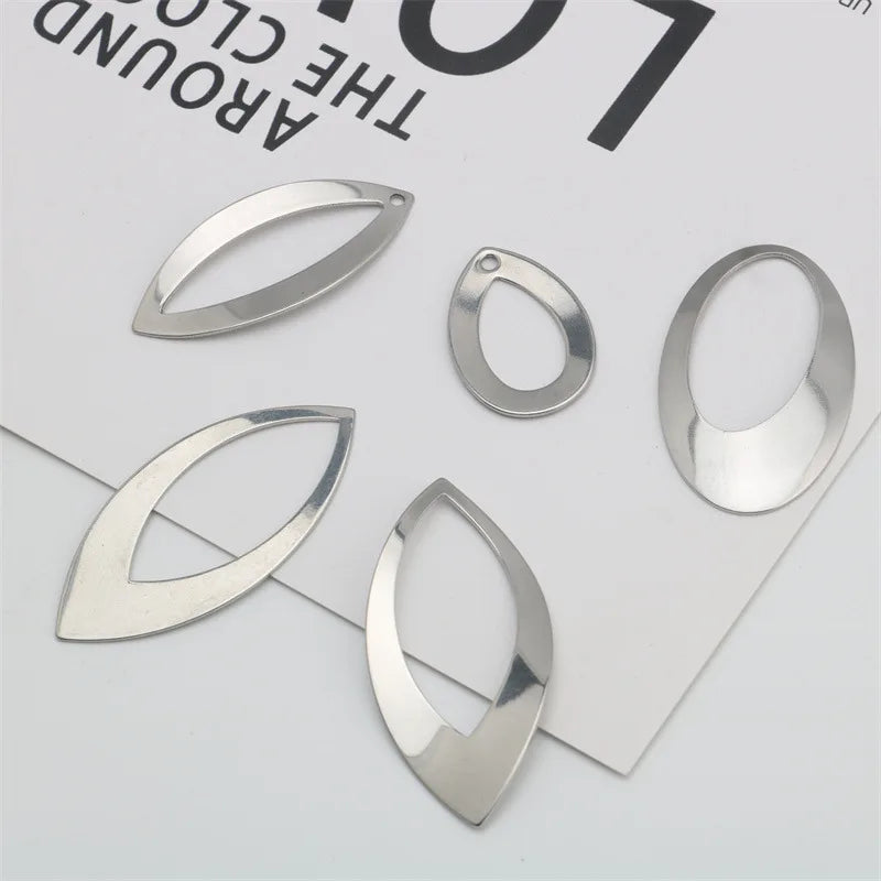 Stainless Steel Oval Rhomboid Geometric Drop Earrings Accessories Taige Jewelry DIY Ornaments