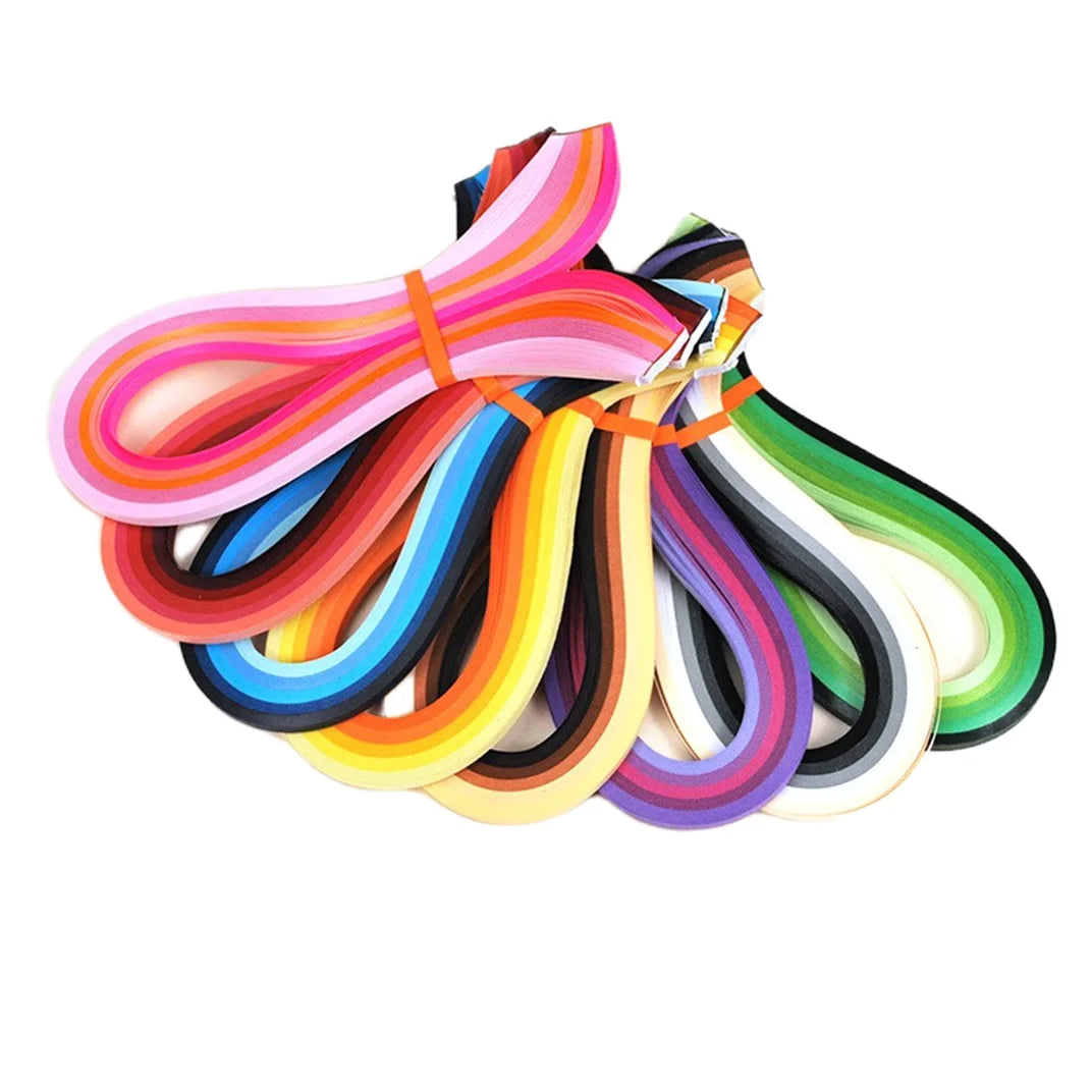 New 5mm Width 39cm Length DIY 5 Gradient Colour Paper Quilling Kits with 125 Strips