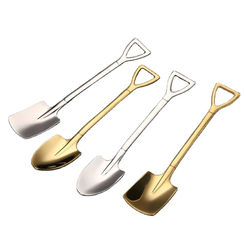 18/10 Stainless Steel 304 Wedding Creative Shovel Spoon Watermelon Design Gold Color Eco-Friendly Dessert Utensil Custom Logo