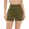 High-waisted Knitted Breathable Spandex/Nylon Yoga Shorts for Women's Summer Peach Hips Sports Fitness with Elastic Waist