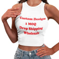 Wholesale Summer Fitness Crop Top for Women Vintage Skinny Vest Short Sleeveless Crew Neck Girls' Trendy Fitness Tight Tops for
