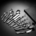 High Quality 304 Stainless Steel Forged Gourd Handle Western Tableware High-End Flatware Set Public Serving Shell Spoon Fork