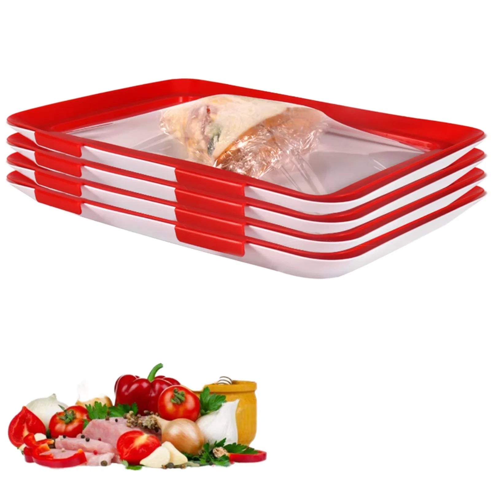 Dishwasher Freezer Plastic Food Storage Wrap Containers Reusable Stretch Cover Stacking Food Fresh Storage Preservation Trays