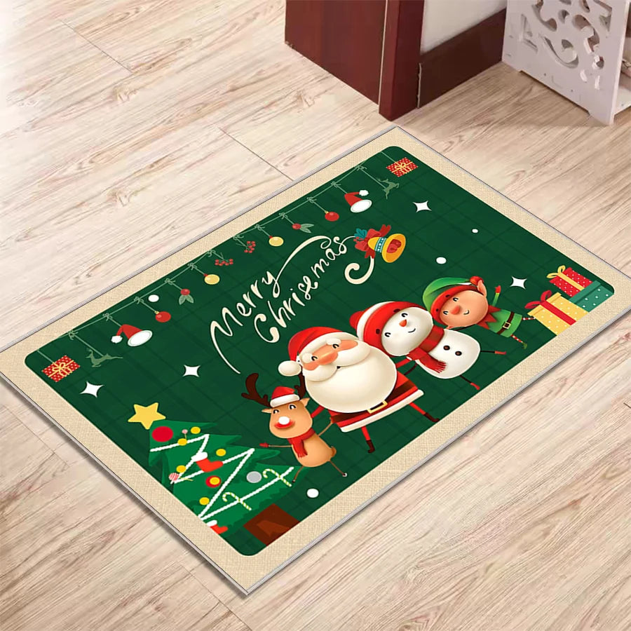 Wholesale Popular Custom Christmas Loop Velvet Anti slip and Waterproof Living Room Floor Mat Carpet Mat