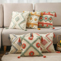 Moroccan Innermor Tassel Rainbow Cushion Cover 45X45Cm/30X50Cm Bohemian Tufted Pillowcase for Living Room Sofa Home Decoration