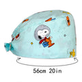 Scrub Hat for Women and Men Ponytail Scrub Caps Working Head Cover With Ribbon Ties and Buttons Long Hair Suitable