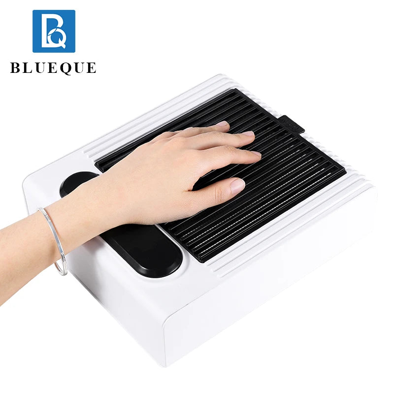 Blueque Nail Dust Collector 80W New Strong Power Nail Fan Art Salon Suction Dust Collector Machine Vacuum Cleaner